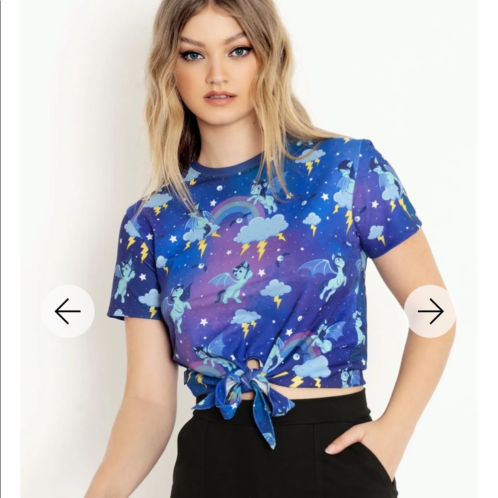 SO CUTE I COULD DIE TIE TEE SIZE SMALL NWT BLACKMILK